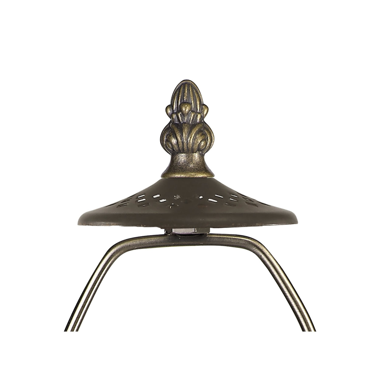 Vintage-Style Table Lamp with Handcrafted Tiffany Shade in Blue and Amber Antique Finish