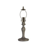 Vintage-Style Table Lamp with Handcrafted Tiffany Shade in Blue and Amber Antique Finish