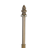 Elegant Octagonal Table Lamp with Blue and Orange Tiffany Shade, Aged Antique Brass Finish