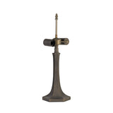 Elegant Octagonal Table Lamp with Blue and Orange Tiffany Shade, Aged Antique Brass Finish