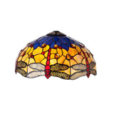 Elegant Octagonal Tiffany Floor Lamp with Dual Light E27 and Crystal Accents, Aged Antique Brass Finish