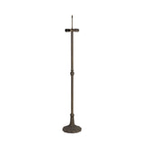 Tiffany-Style Leaf Design Floor Lamp with Dual E27 Sockets and Aged Antique Brass Finish