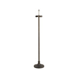 Vintage Two-Light Floor Lamp with Tiffany-Style Blue and Orange Shade, Aged Brass Finish