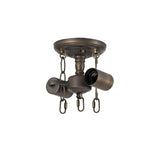Elegant Antique Brass Tiffany Dual Light Fixture with Purple and Pink Crystal Shade