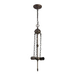 Elegant Tiffany Pendant Light with Dual Uplighting – Purple, Pink & Crystal, Antique Brass Finish