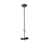 Vintage Elegance: Dual Light Pendant with 40cm Tiffany Style Shade in Purple/Pink and Antique Brass Finish
