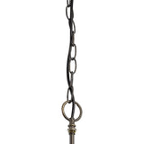 Elegant Antique Brass Pendant with Tiffany Shades and Crystal Accents