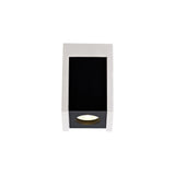 Contemporary White Gypsum Ceiling Light with Black Accent - 1 GU10 Spotlight