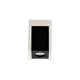 Contemporary White Gypsum Ceiling Light with Black Accent - 1 GU10 Spotlight