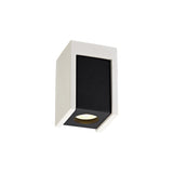 Contemporary White Gypsum Ceiling Light with Black Accent - 1 GU10 Spotlight