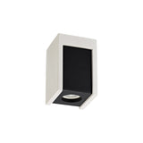 Contemporary White Gypsum Ceiling Light with Black Accent - 1 GU10 Spotlight