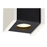 Contemporary White Gypsum Ceiling Light with Black Accent - 1 GU10 Spotlight