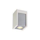 Sleek Single GU10 Ceiling Light: Paintable White Gypsum with Polished Chrome Accent