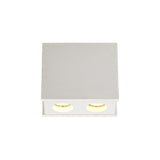 Dual Light Ceiling Fixture - Paintable White Gypsum with Matte Finish Cover