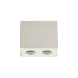 Dual Light Ceiling Fixture - Paintable White Gypsum with Matte Finish Cover