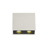 Dual Spotlight Ceiling Fixture - Customizable White Gypsum with Matte Black Accents
