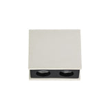 Dual Spotlight Ceiling Fixture - Customizable White Gypsum with Matte Black Accents