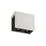 Dual Spotlight Ceiling Fixture - Customizable White Gypsum with Matte Black Accents