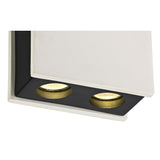 Dual Spotlight Ceiling Fixture - Customizable White Gypsum with Matte Black Accents