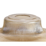 Elegant Telescopic Pendant Light with Amber Glass Shade, Polished Nickel Finish