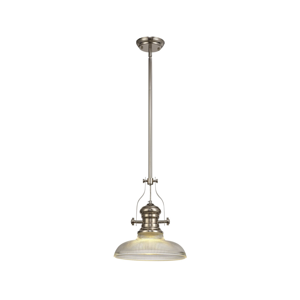 Elegant Glass Sphere Pendant Light in Polished Nickel Finish