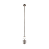 Polished Nickel Telescopic Pendant Light with Clear 30cm Glass Cone Shade