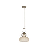 Single Light Adjustable Pendant with Prismatic Glass and Polished Nickel Finish
