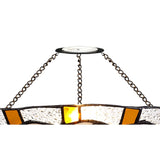 Amber and Cream Tiffany Pendant Light with Crystal Accents, 35cm Shade, Adjustable Drop