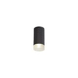 Sleek 11cm Ceiling Spotlight with Sand Black Finish and Acrylic Accent