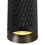 Sleek 20cm Sand Black Surface Mounted Ceiling Light with Acrylic Ring