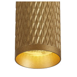 Elegant Champagne Gold Ceiling Spotlight with Acrylic Ring, 20cm, GU10 Compatible