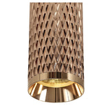 Rose Gold GU10 Ceiling Spotlight with Acrylic Accents - 20cm Flush Mount Fixture