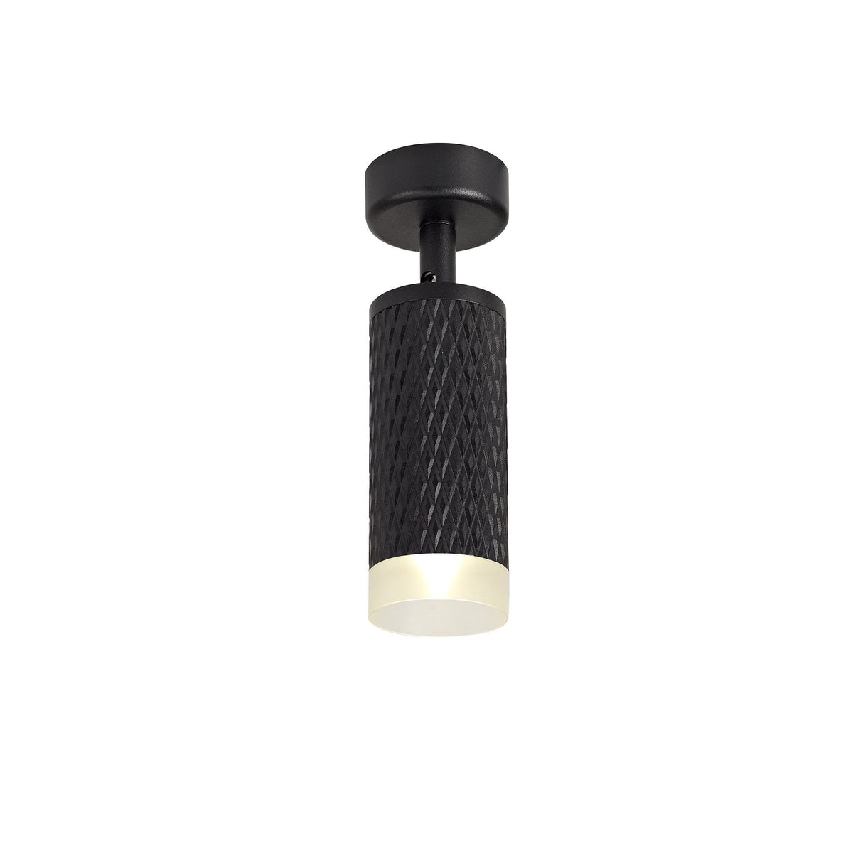 Modern Sand Black Surface Spotlight with Acrylic Detailing - GU10 Fitting