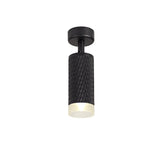 Modern Sand Black Surface Spotlight with Acrylic Detailing - GU10 Fitting