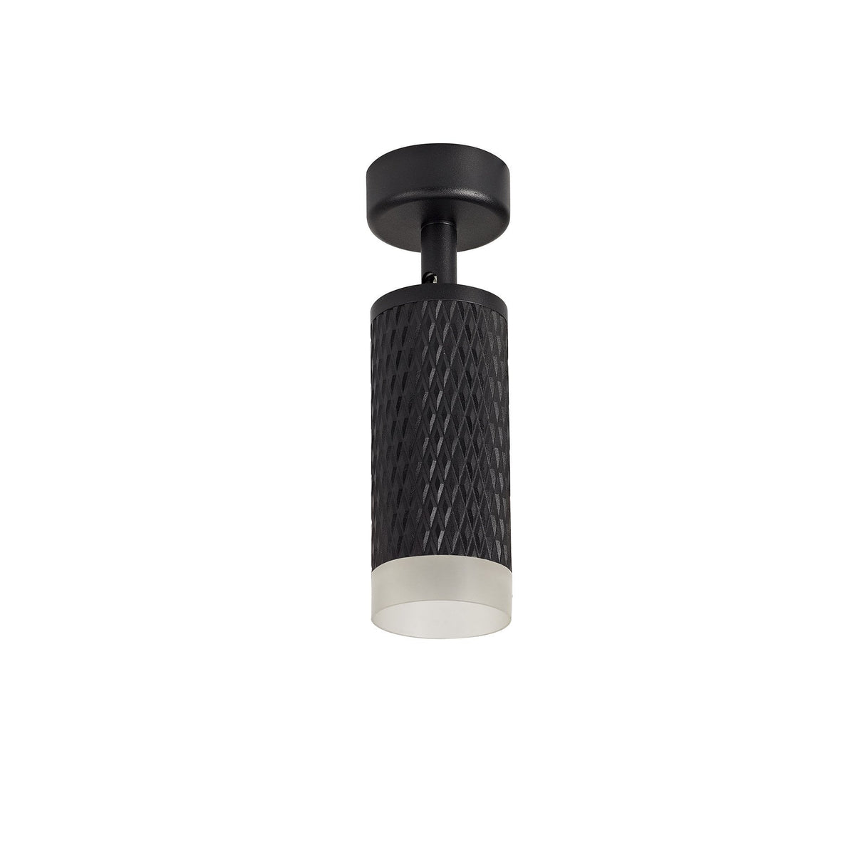 Modern Sand Black Surface Spotlight with Acrylic Detailing - GU10 Fitting