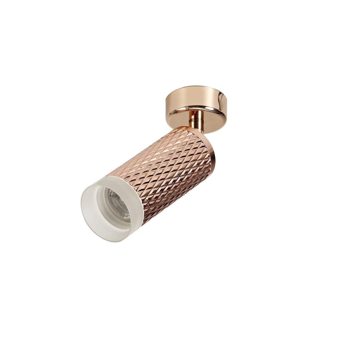 Rose Gold GU10 Spotlight with Acrylic Accent Ring