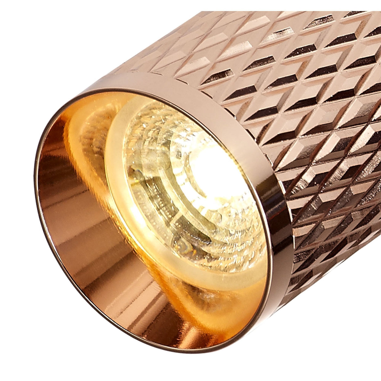 Rose Gold GU10 Spotlight with Acrylic Accent Ring