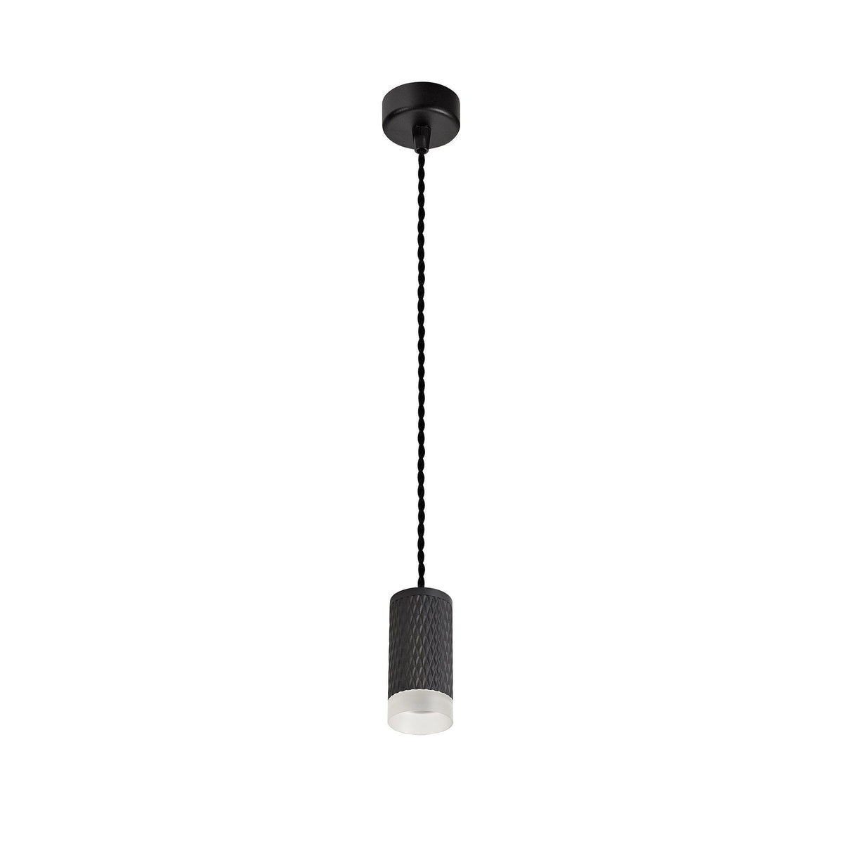 Contemporary 11cm Pendant Light in Sand Black with Acrylic Accents