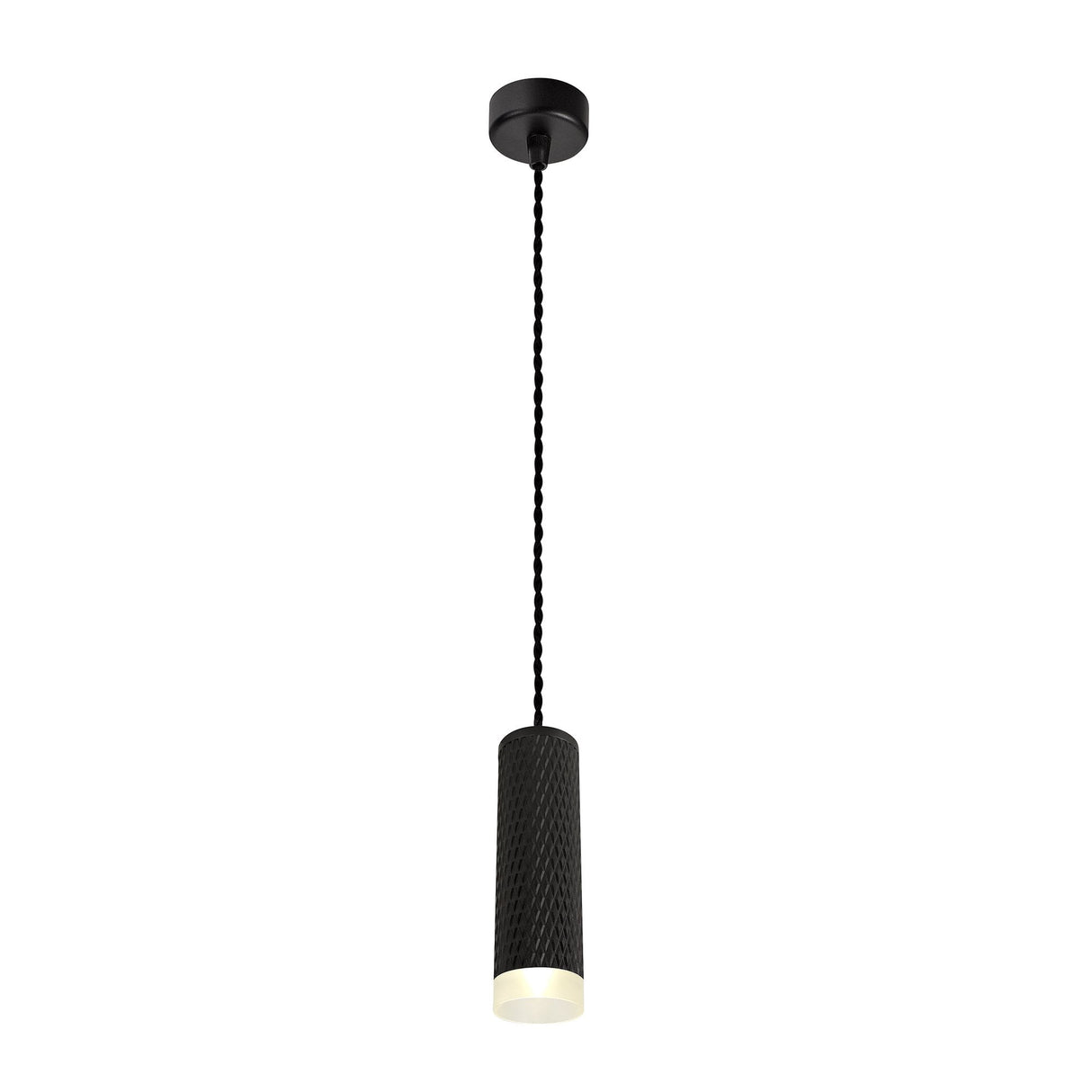 Elegant 20cm Pendant Light with Sand Black Finish and Acrylic Accent