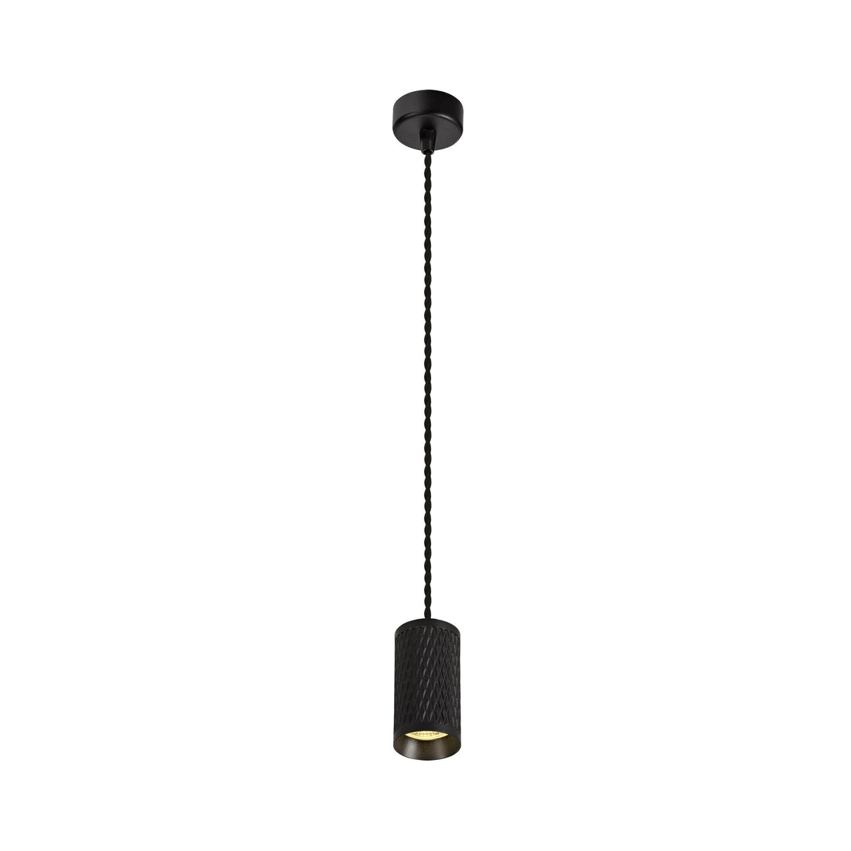 Elegant Sand Black Pendant Light - Single GU10 Spotlight, 11cm Diameter