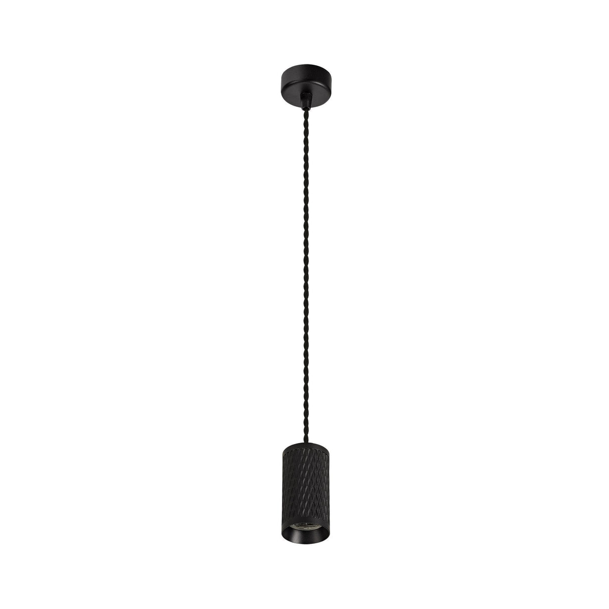 Elegant Sand Black Pendant Light - Single GU10 Spotlight, 11cm Diameter