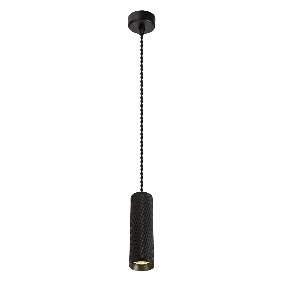 Modern Black Sand Pendant Light with Adjustable Drop - 20cm GU10 Spotlight