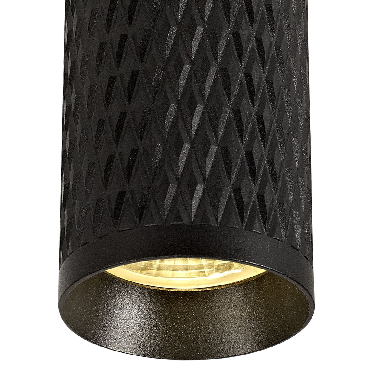 Modern Black Sand Pendant Light with Adjustable Drop - 20cm GU10 Spotlight