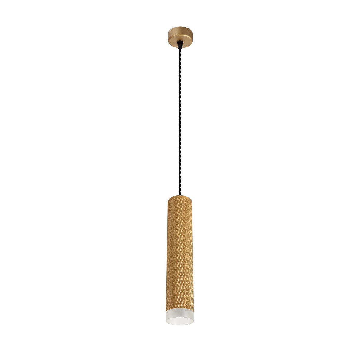 Champagne Gold Acrylic Ring Pendant Light, 1-Light GU10, 30cm Diameter