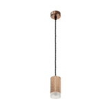 Rose Gold Pendant Light with Acrylic Accent Rings, GU10 - 11cm