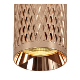 Rose Gold Pendant Light with Acrylic Accent Rings, GU10 - 11cm