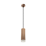Rose Gold Elegance: 1-Light 20cm Pendant with Acrylic Accent