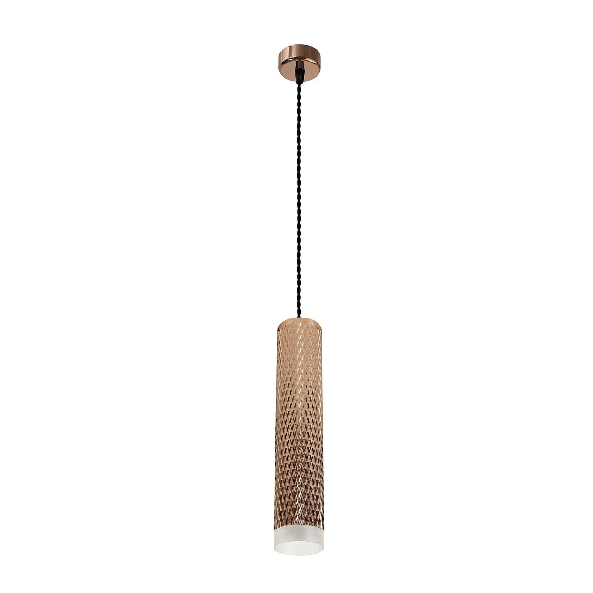 Elegant 30cm Rose Gold Pendant Light with Acrylic Accent, GU10 Compatible