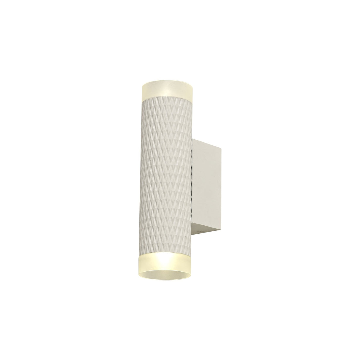 Dual Ring Accent Wall Light, Sand White with Acrylic Highlights