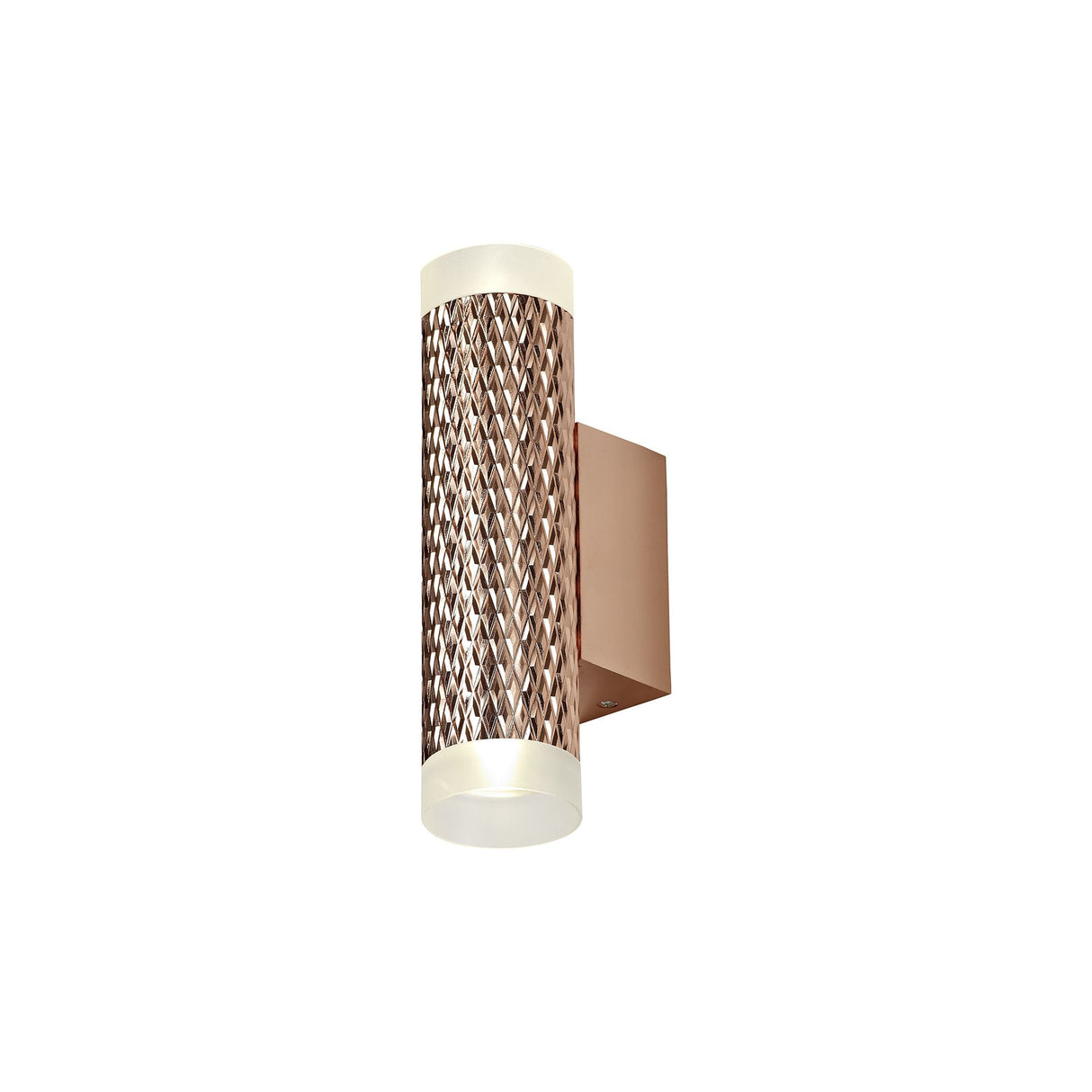 Contemporary Rose Gold Wall Light with Acrylic Rings and Dual GU10 Fixtures